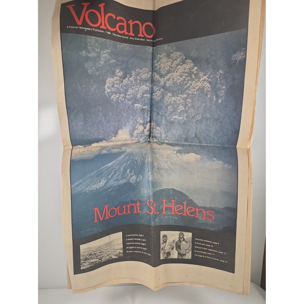 1980 Mount St Helens Volcano Eruption Souvenir Newspaper Special Edition Vintage